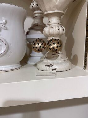 Vintage Gold and Emerald Clip on Dome Earrings